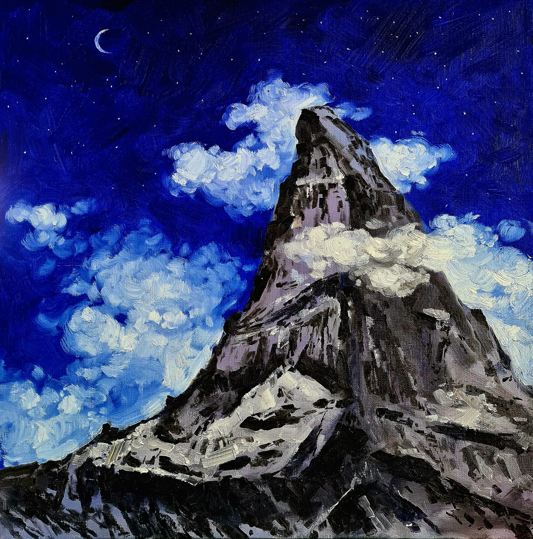 Matterhorn 50x50cm oil/canvas 1200 Euro